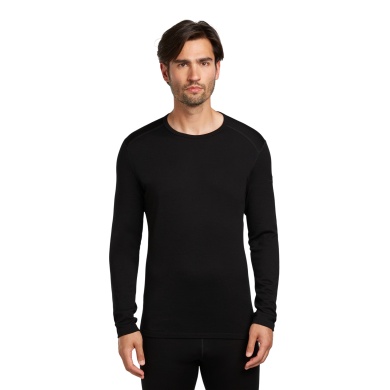 Icebreaker Unterwäsche Thermo-Langarmshirt 260 Tech Crewe - Merinowolle, enganliegend - schwarz Herren